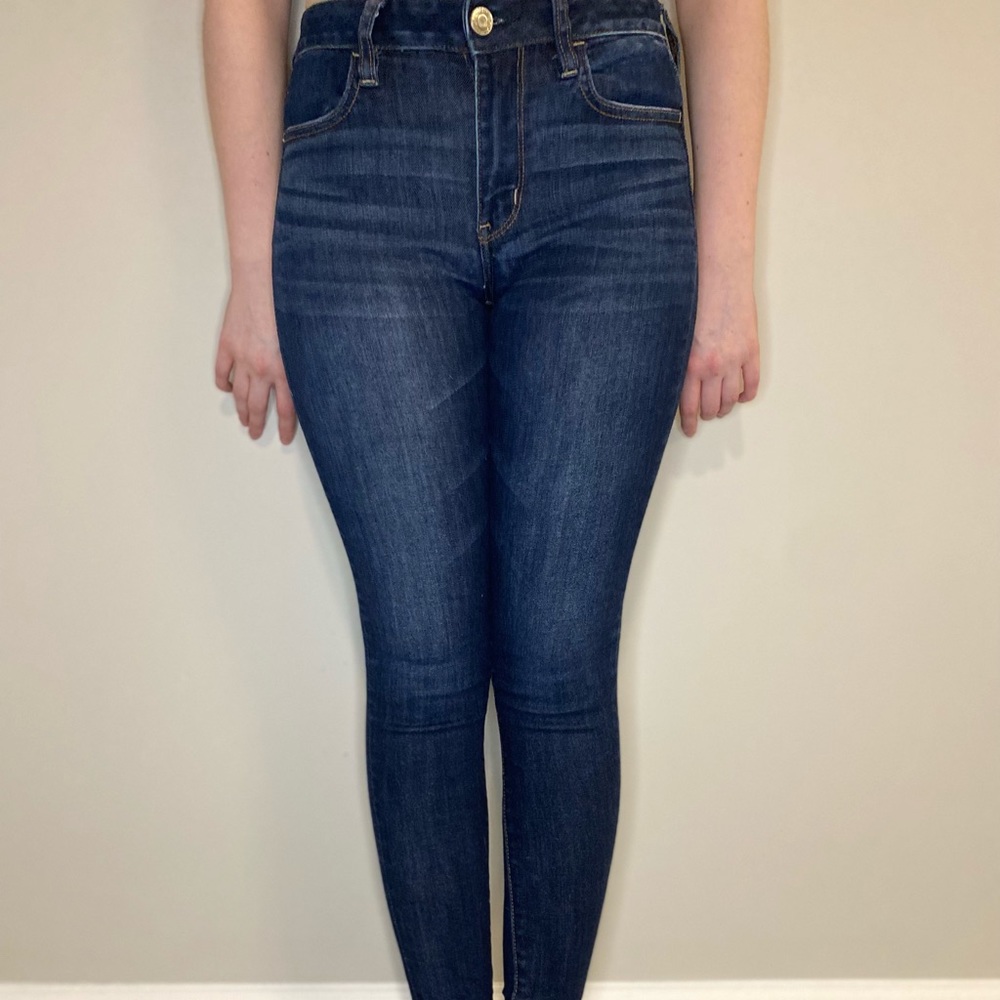 American Eagle high waisted skinny jeans.